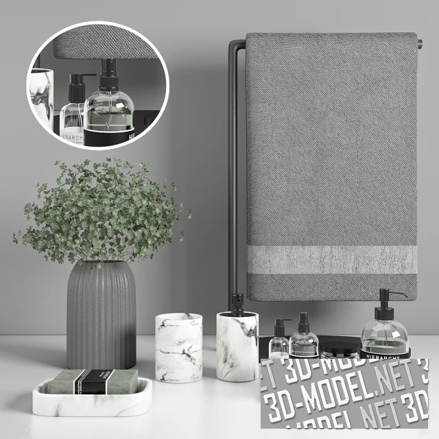 3d-модель Сет в серой гамме