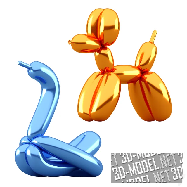 3d-модель Скульптуры (собака и лебедь) от Jeff Koons