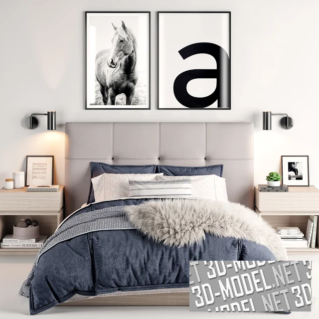 3d-модель Спальня Logan от Restoration Hardware