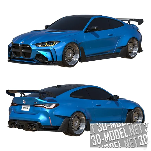 3d-модель Спорткар BMW G82 M4 2022 Carbon