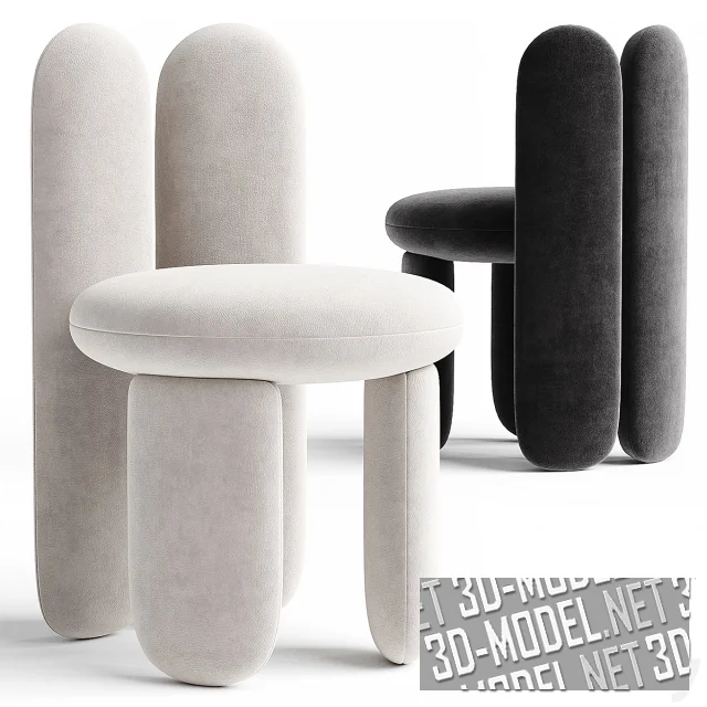 3d-модель Стул Glazy Royal Stranger, 2 цвета обивки