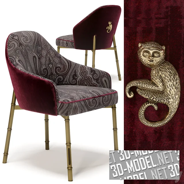 3d-модель Стул и кресло ETRO Frida