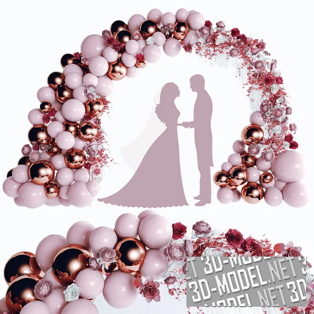 Свадебная арка из шаров и цветов