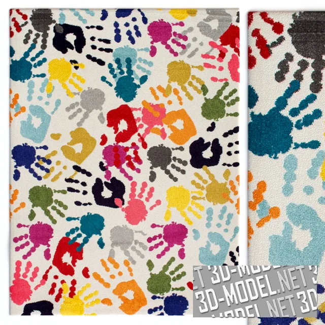 3d-модель Яркий ковер Pinkie Handprint от nuLOOM