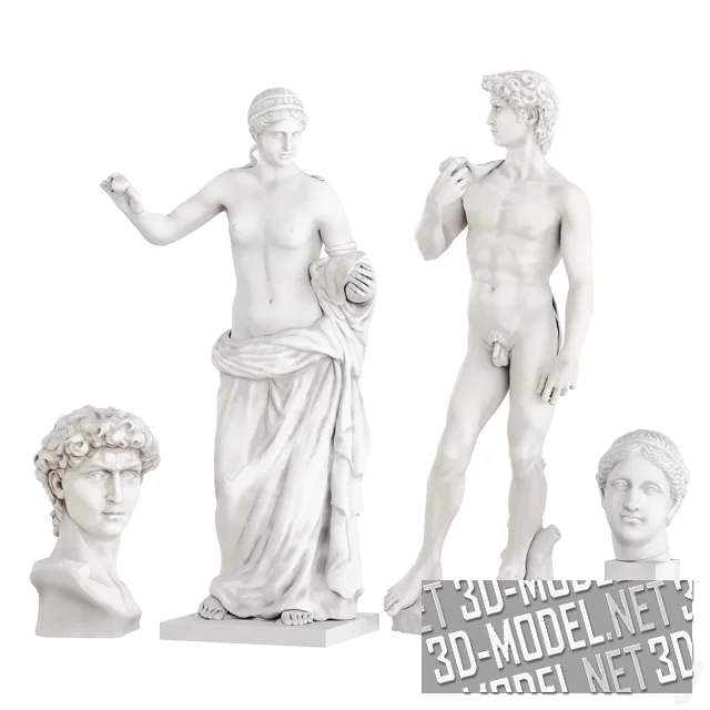 Античные скульптуры Aphrodite и David