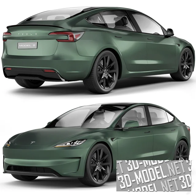 3d-модель Автомобиль Tesla Model 3 Performance 2024