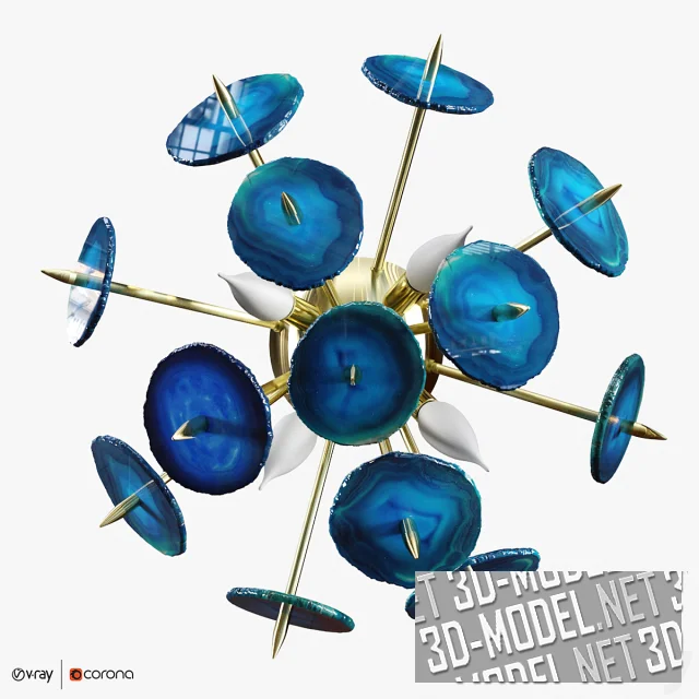 Бра Loft-concept Emporium blue, natural agate burst