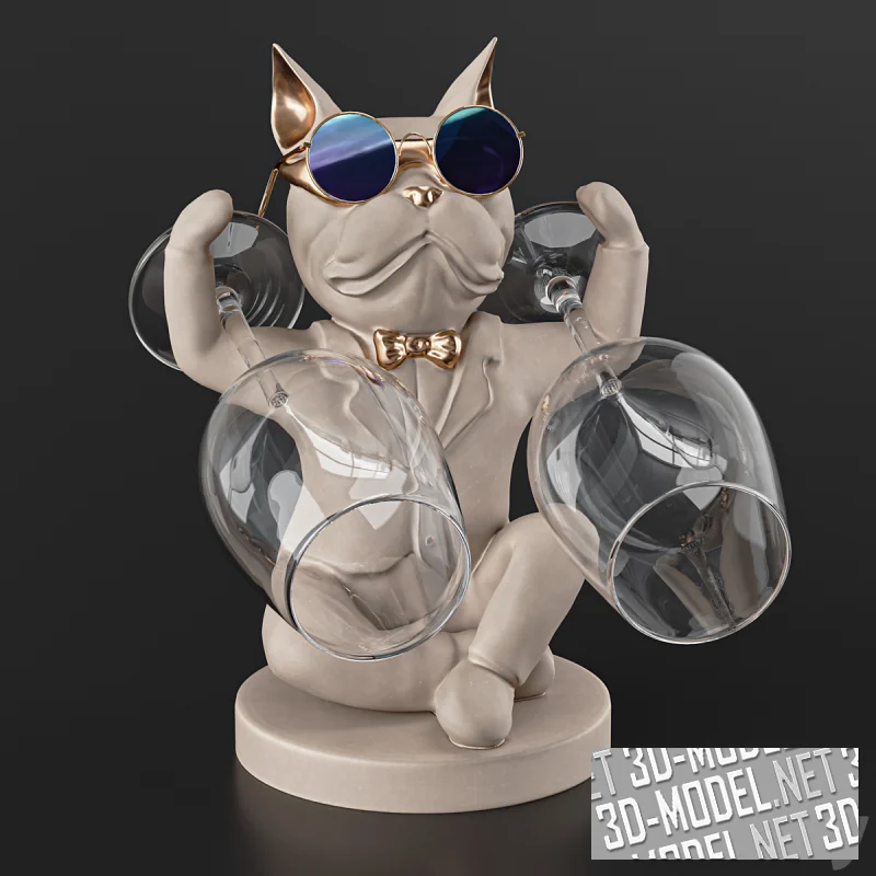 Бульдог-подставка для бокалов