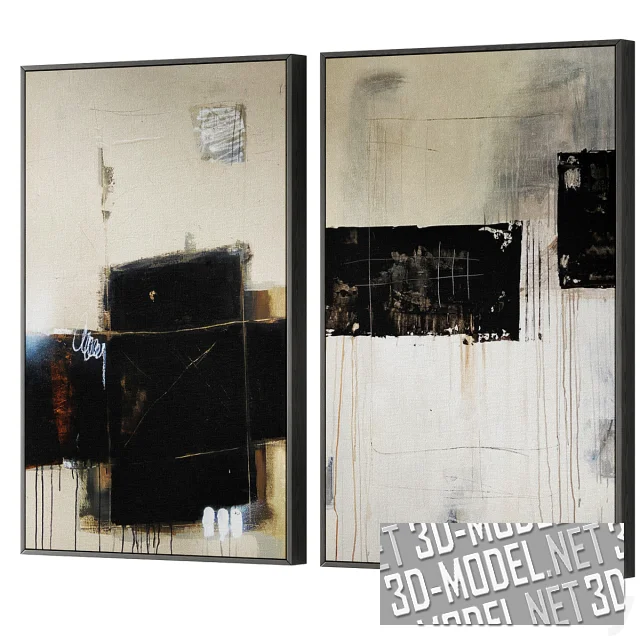 3d-модель Две абстрактные картины в раме