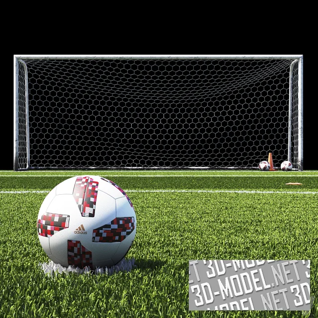 3d-модель Футбольное поле 18х23 и аксессуары