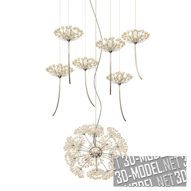 Хрустальная люстра-одуванчик
