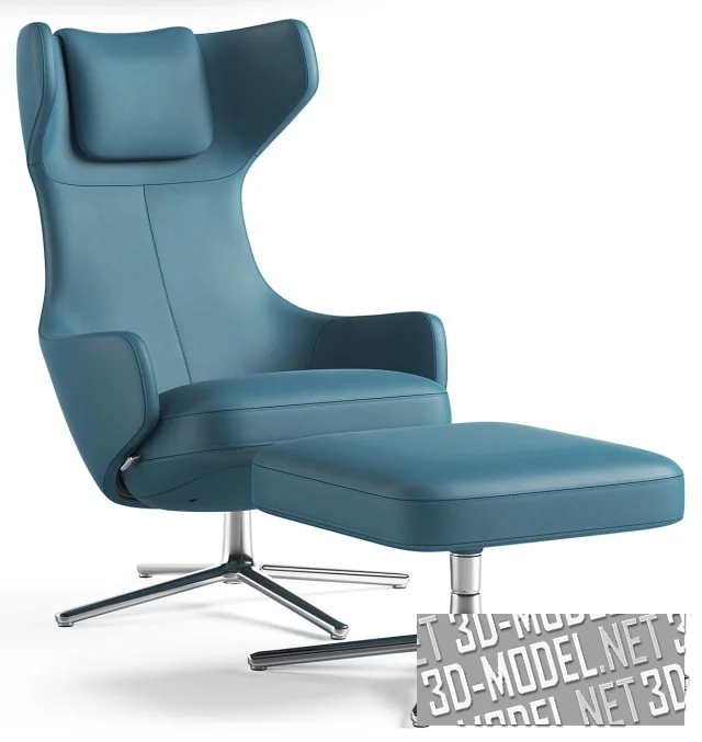 3d-модель Кресло и пуф Grand Repos