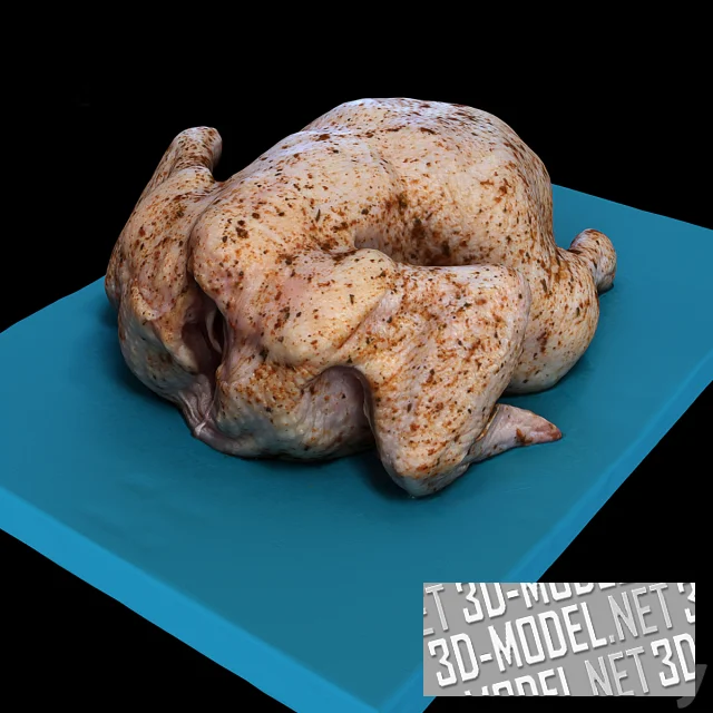 3d-модель Курица на разделочной доске