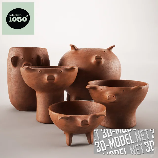 3d-модель Маленьное семейство свинок Colectivo 1050