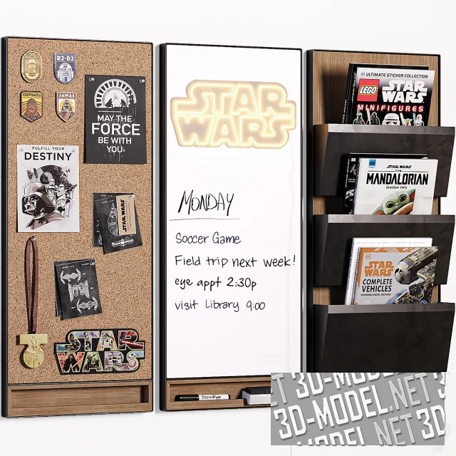 3d-модель Маркерные доски и органайзер от Pottery Barn