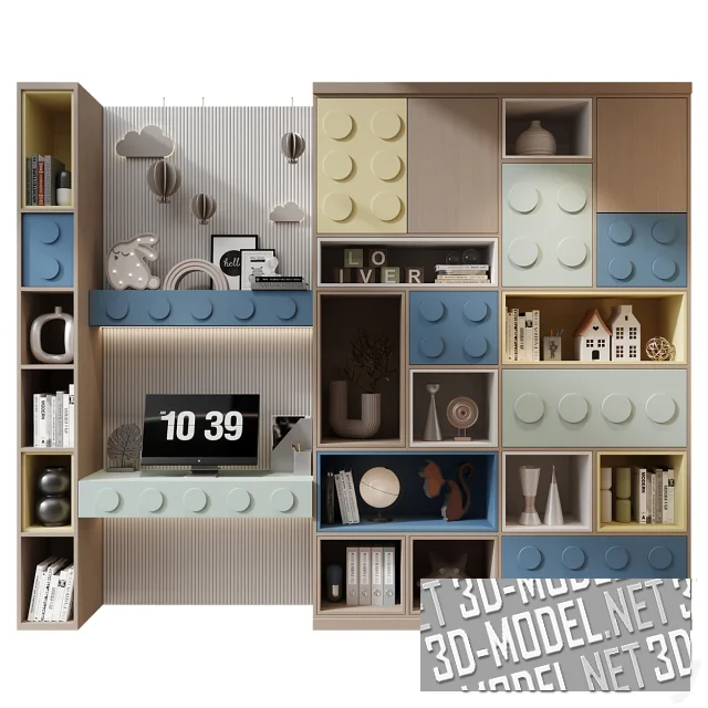 3d-модель Мебельный гарнитур GHS-2680 для детской