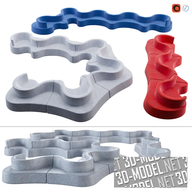 3d-модель Модульный диван Verpan Cloverleaf