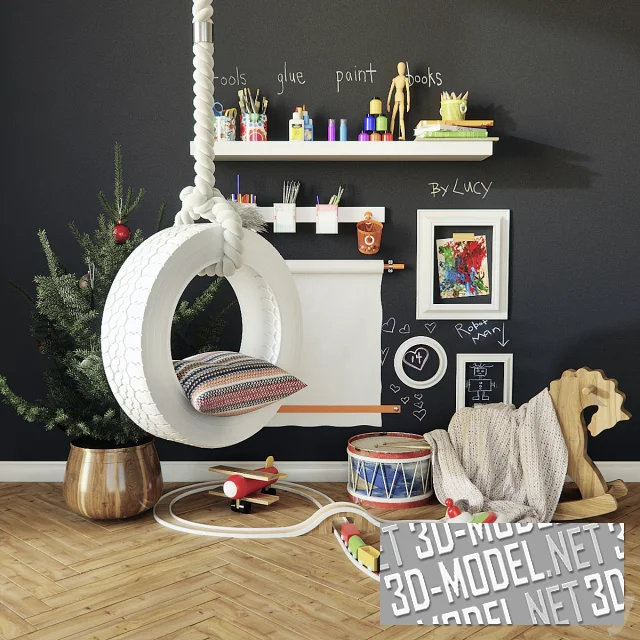 Набор декора с подвесной качелью-покрышкой