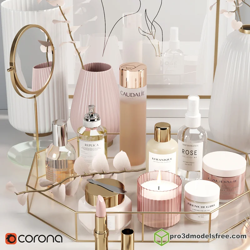 Набор в пудрово-розовой гамме, с разным парфюмом