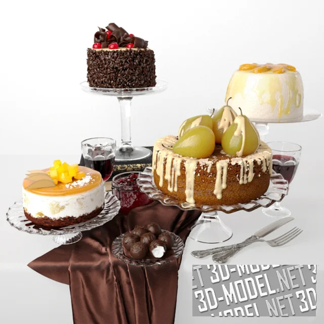 3d-модель Натюрморт с десертами
