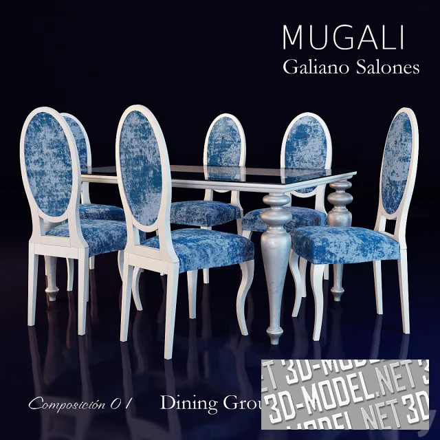 3d-модель Обеденный гарнитур Mugali Galiano Salones