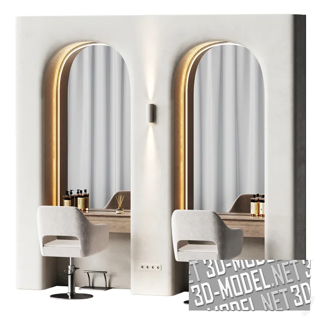 3d-модель Оборудованное место для парикхмахерской