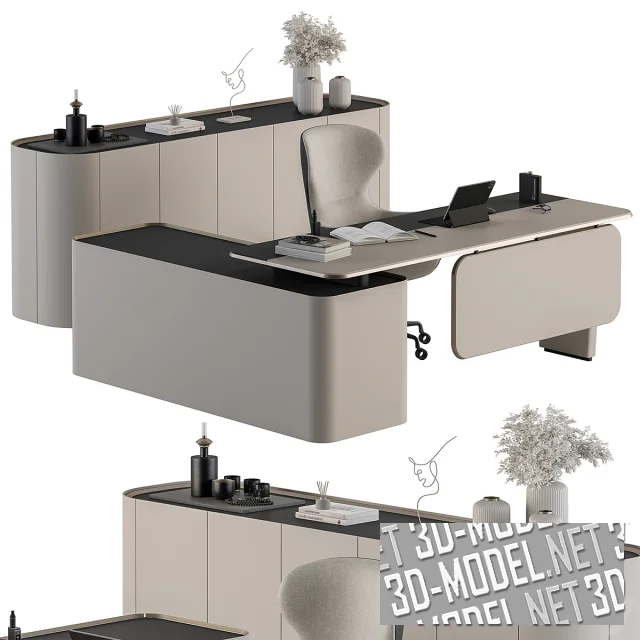 3d-модель Офисная мебель со столом руководителя