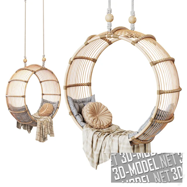 3d-модель Подвесное ротанговое кресло