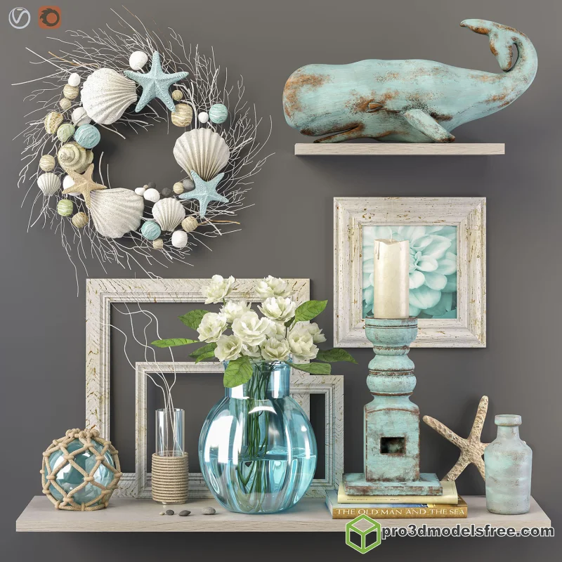 Полки с декором в средиземноморском стиле