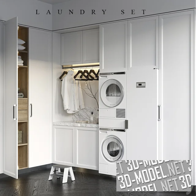3d-модель Прачечная с оборудованием LORIGINE Aeterna и ASKO