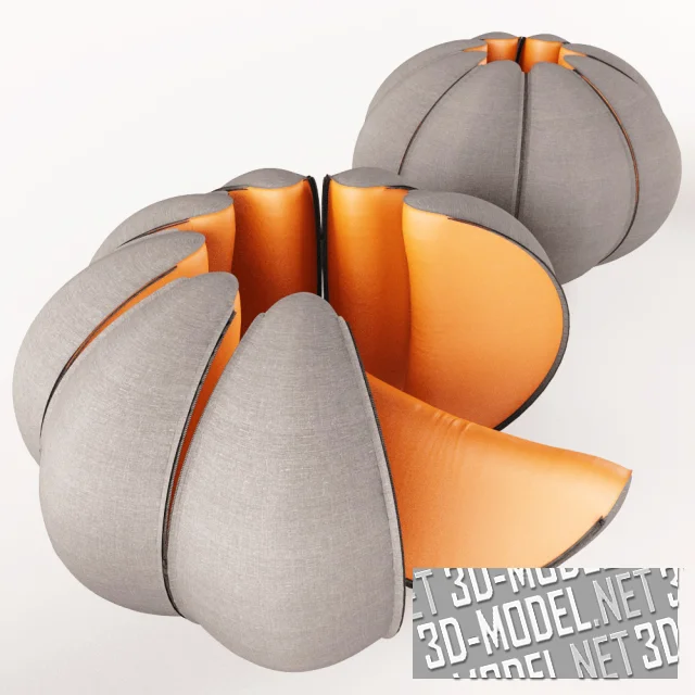 3d-модель Пуф в виде мандарина
