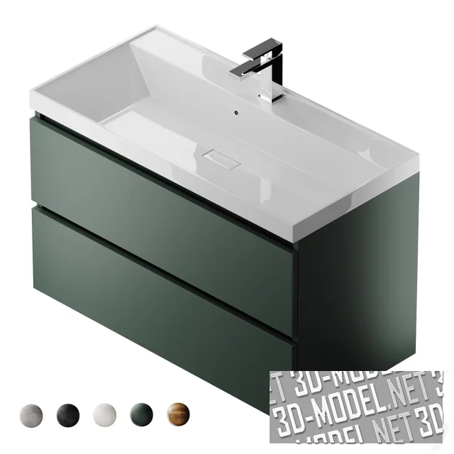 3d-модель Раковина Uperwood Classic New и смеситель Grocenberg GB2008 Chrome