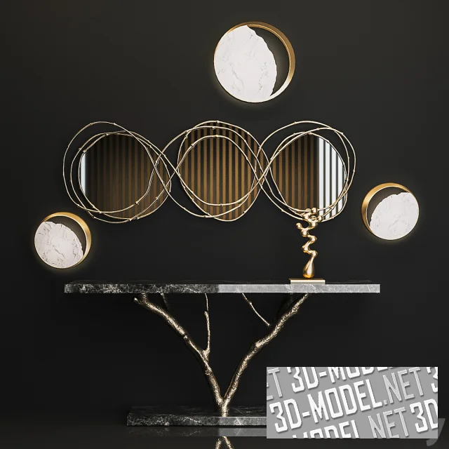 3d-модель Роскошный набор для гостиной с консолью Primitive от Ginger&jagger