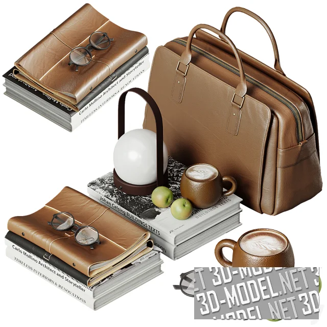 3d-модель Сет с кожаной сумкой
