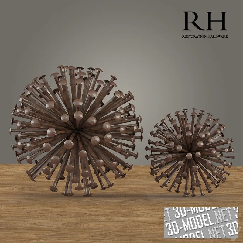 Сфера из железных гвоздей от Restoration Hardware