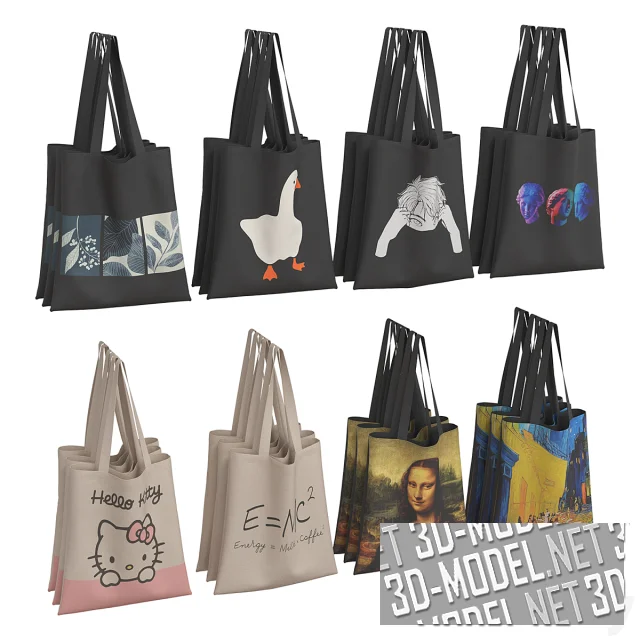 3d-модель Шопперы с яркими принтами