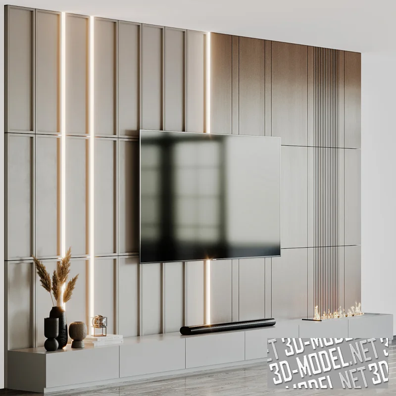 Современный вариант оформления тв-стены