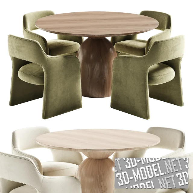 Стол Sigrid от Hernest и полукресла Fintan от ALLMODERN