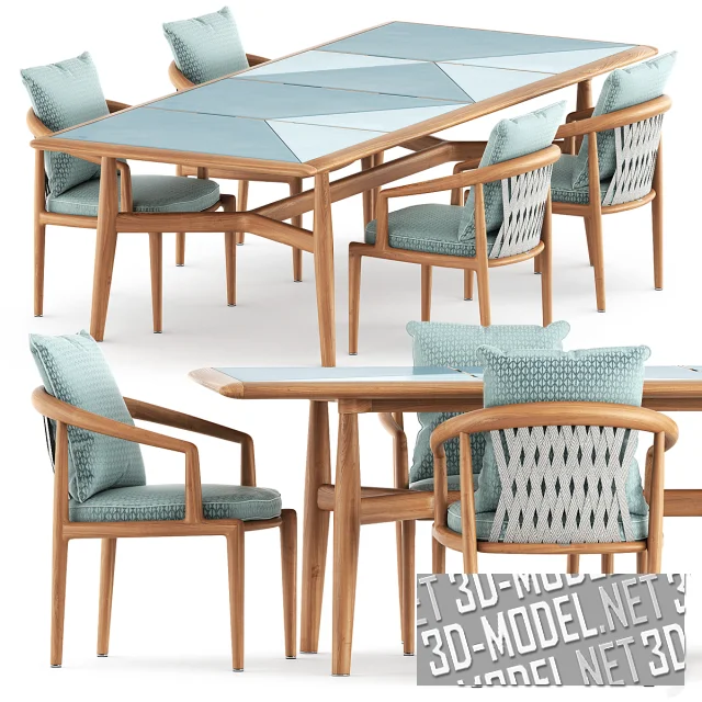 3d-модель Стул и стол «Secret garden» от Poltrona Frau