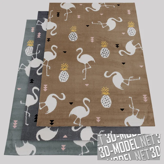 Три цвета ковра Dywan Flamingo Xeno