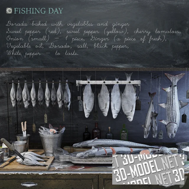 3d-модель Витрина «Рыбный день»
