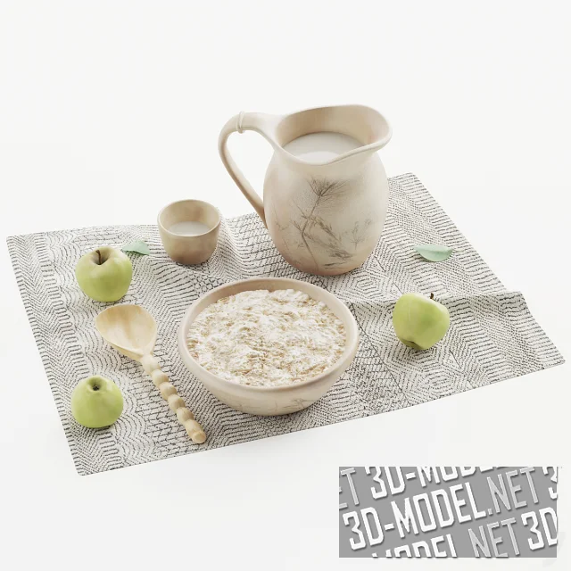 3d-модель Завтрак в стиле фолк
