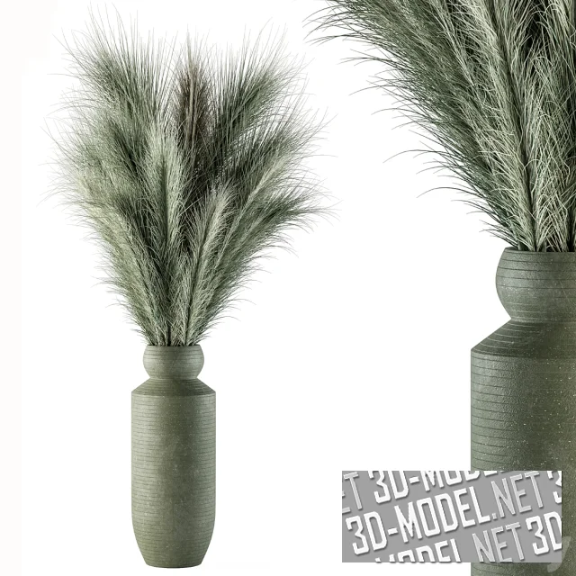 3d-модель Зеленый букет в строгой вазе