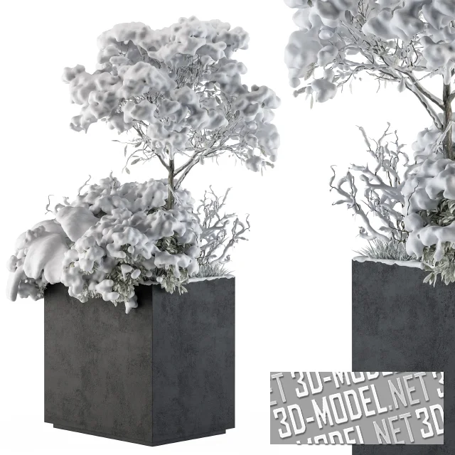 3d-модель Зимняя декоративная композиция