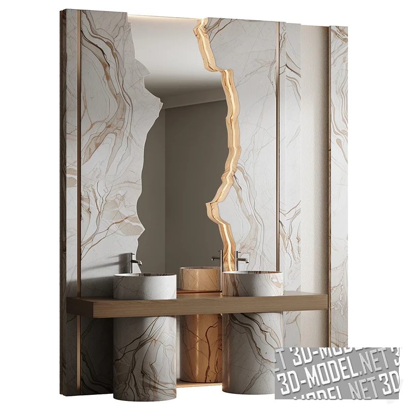 Умывальник с двумя круглыми раковинами