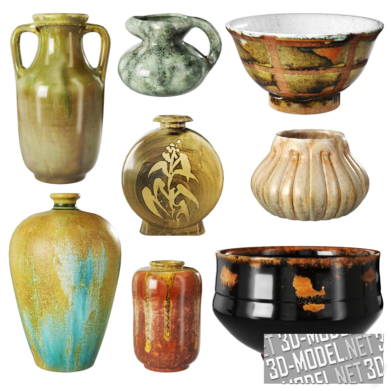 Керамические вазы от Alexandre Bigot, в этно-стиле