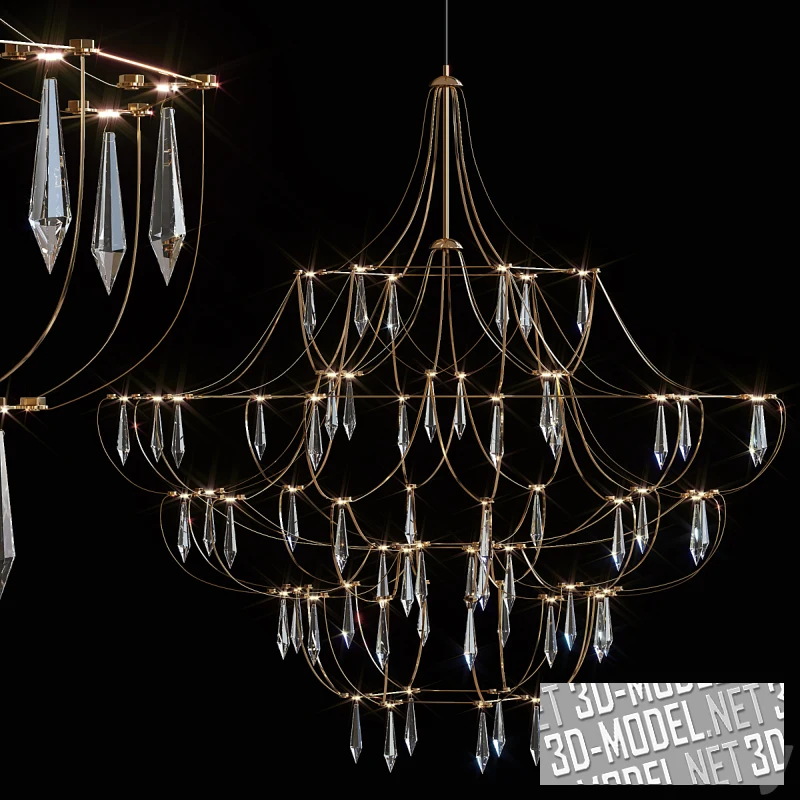 Люстра Syneil 1019-LED43PL gold and silver