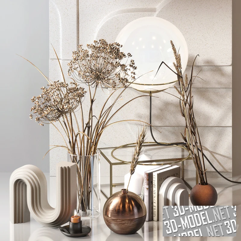 Декоративный набор с осокой и гераклеумом