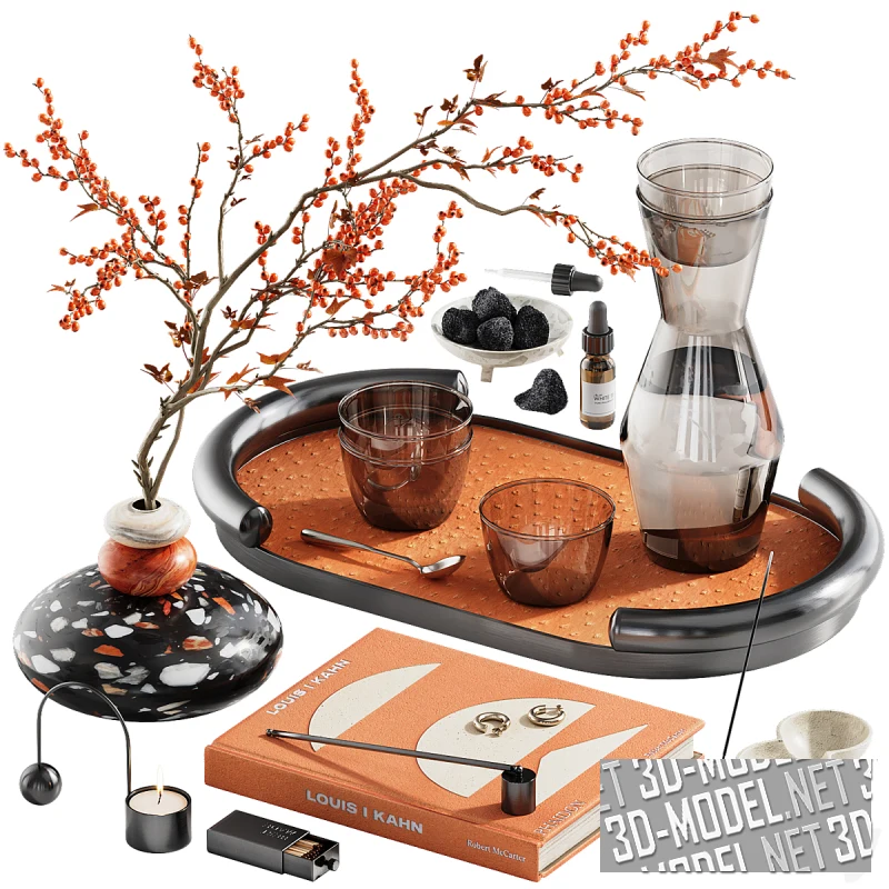 Поднос от Corner Design с посудой и декором