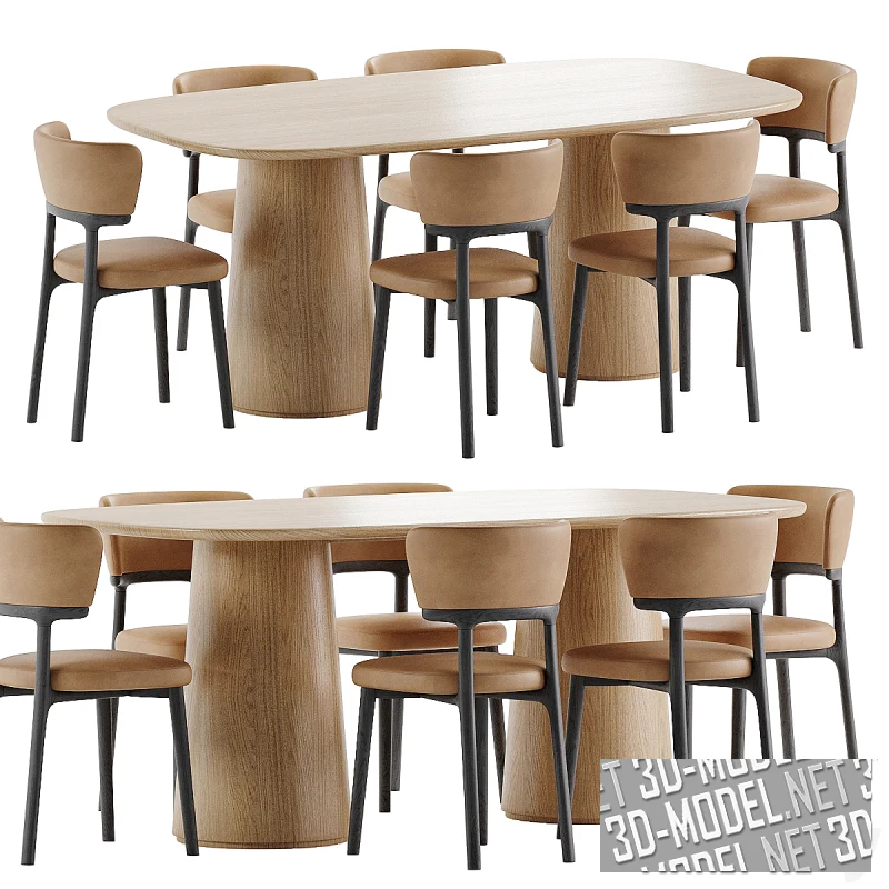 Обеденный сет (стол AMOS Wewood и стулья Ursula HERNEST)